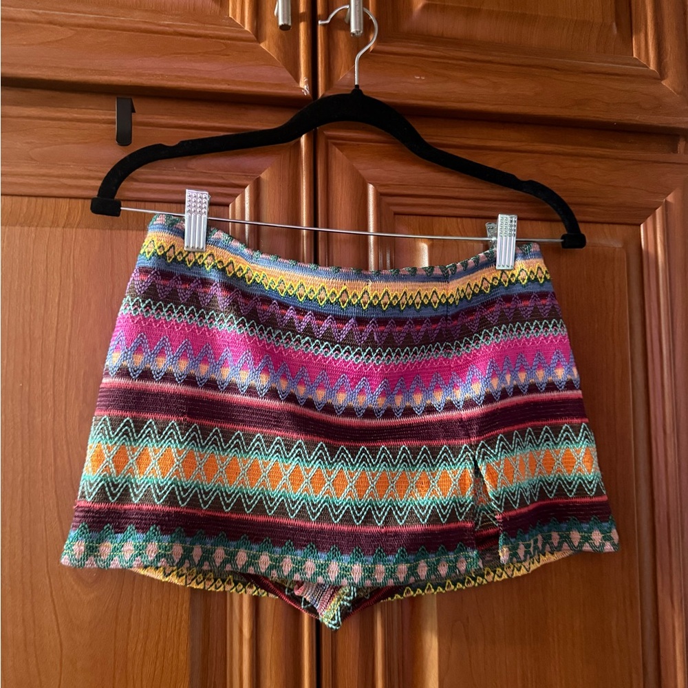 Urban Outfitters Multicolor Zigzag Mini Skirt